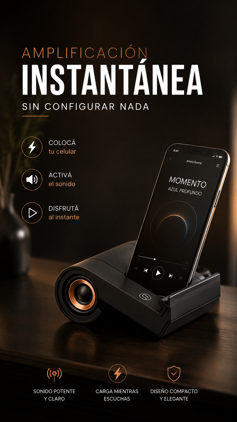 PARLANTE CON CARGADOR PARA CELULAR